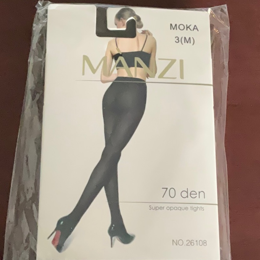 *MANZI Super Opaque Tights - MOKA - Size 3(M) New in Package